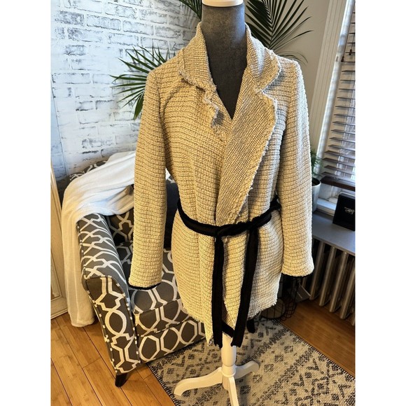Theory Ivory Clairene R Carson Tweed Coat Size Small. Best- Selling. Retail $495 - Picture 4 of 15